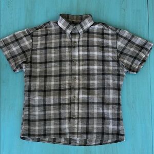 Linen Plaid Casual Button Down Shirt